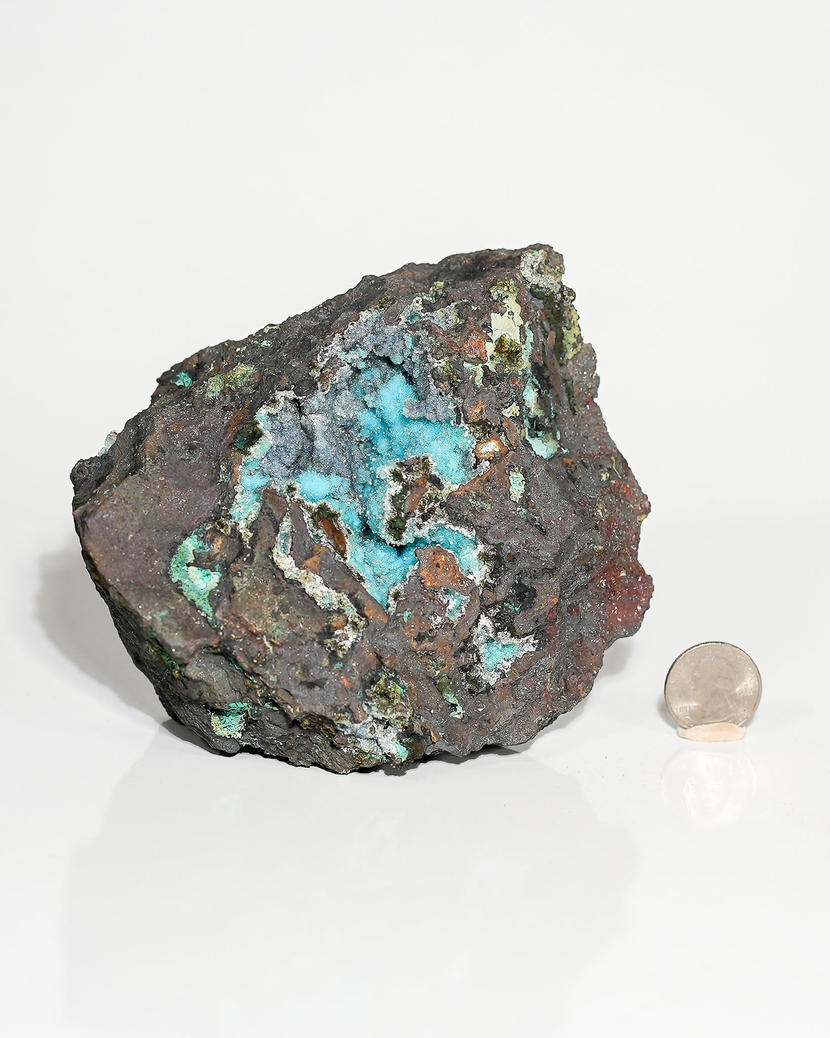 Quartz Druzy over Chrysocolla