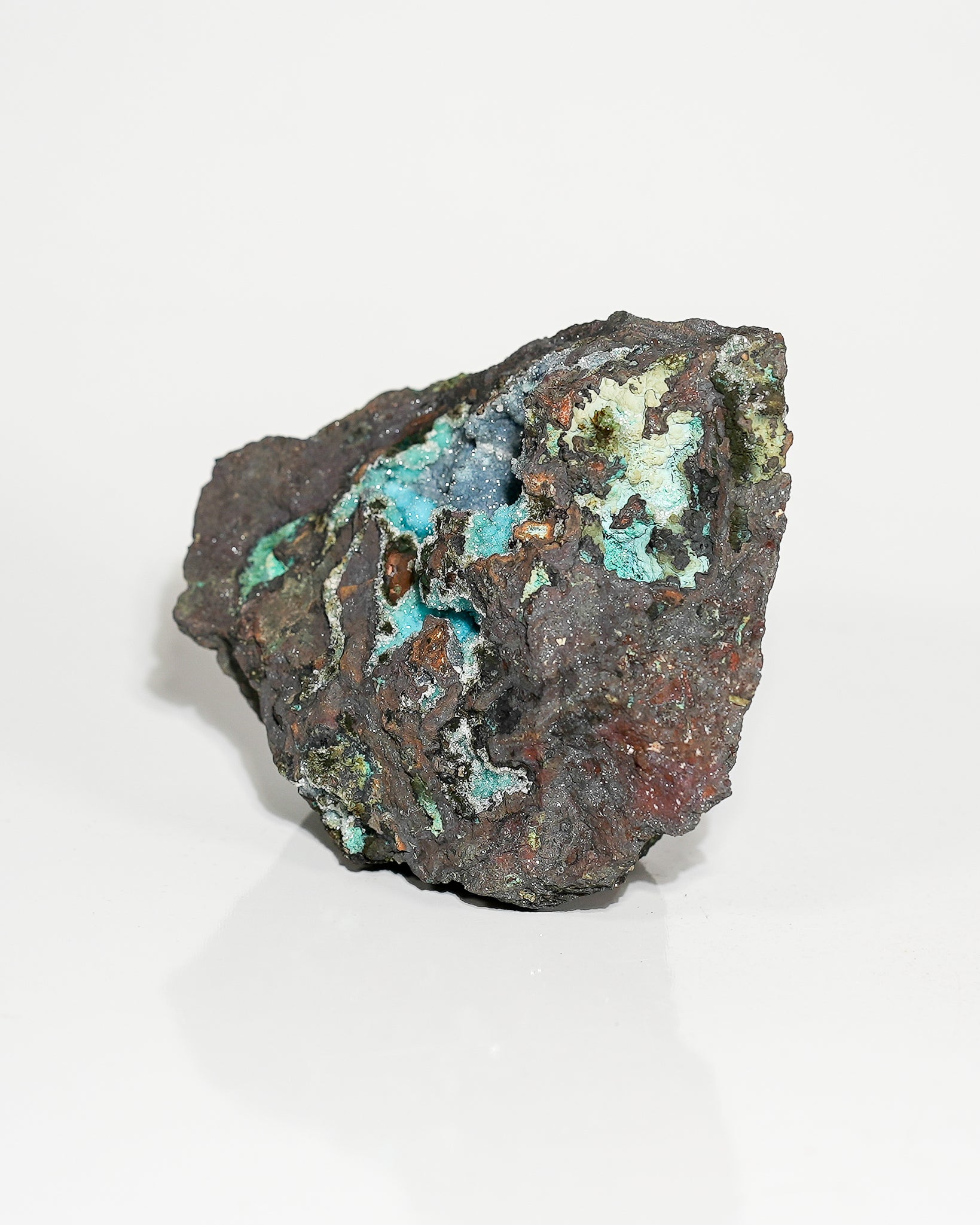 Quartz Druzy over Chrysocolla