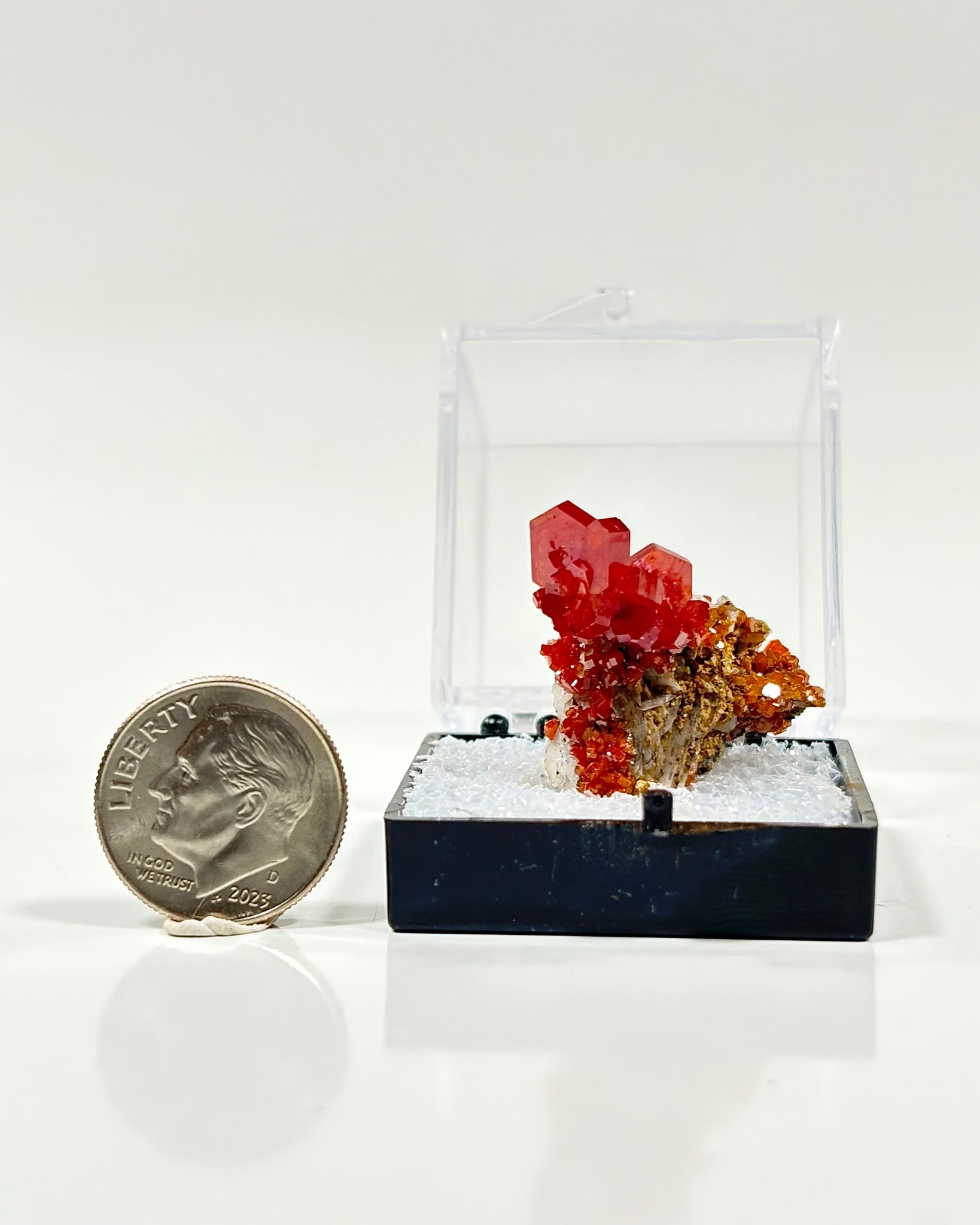 Vanadinite Specimen in Perky Box Morocco