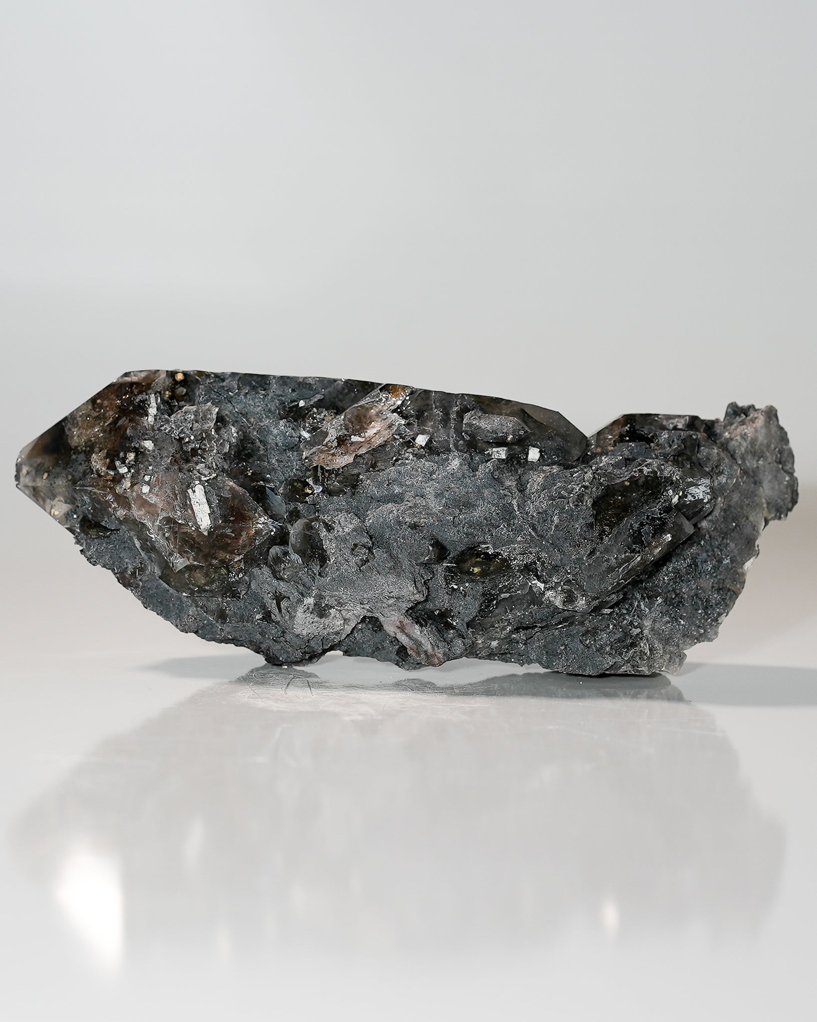 Hematite included Quartz with Phantoms and Overgrowths