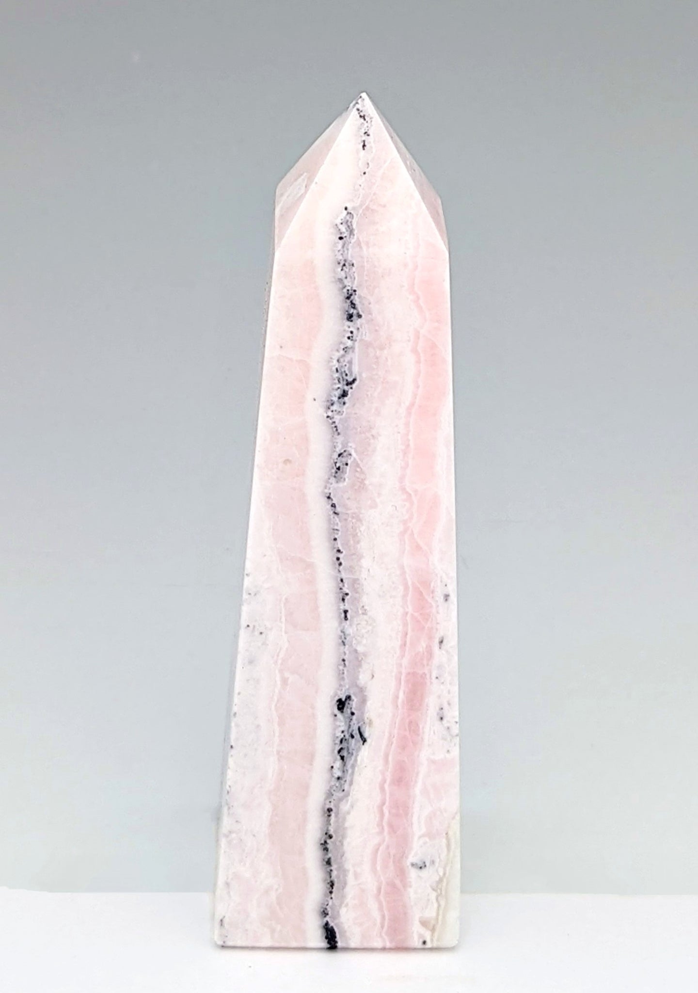 Pink Mangano Calcite Fluorescing Obelisk 